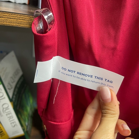 Fame and Partners dress- red slip with bow tie - Picture 3 of 6